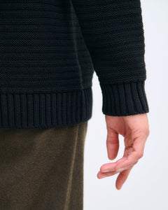 Loose Knit Sweatshirt Organic Cotton True Black