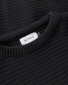 Loose Knit Sweatshirt Organic Cotton True Black