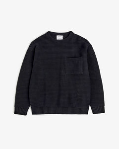Loose Knit Sweatshirt Organic Cotton True Black