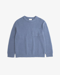 Loose Knit Sweatshirt Denim Blue