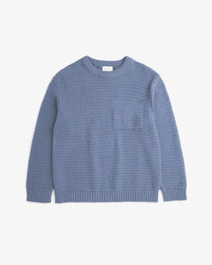 Unisex Loose Knit Sweatshirt Denim Blue