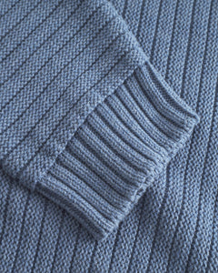 Unisex Loose Knit Sweatshirt Denim Blue