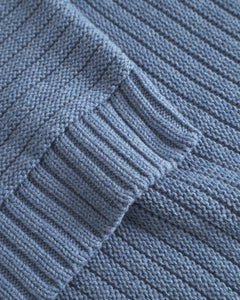 Unisex Loose Knit Sweatshirt Denim Blue