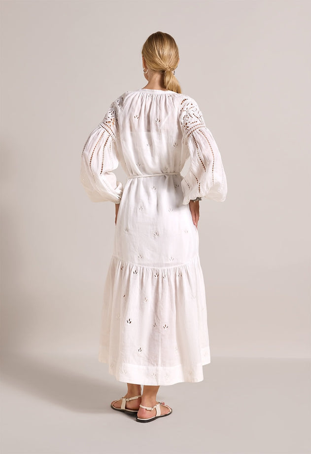 Lucinda Long Dress Crispy White