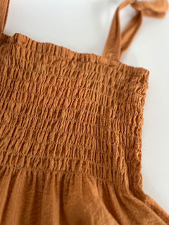 Gaia Organic Cotton Seersucker Top Orange