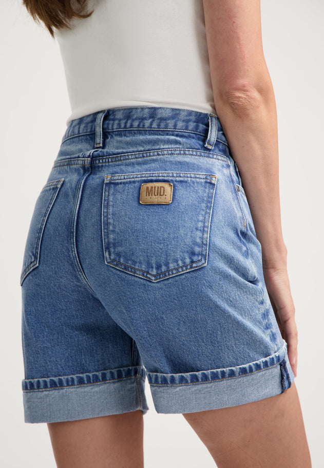 Luna Mid Denim Shorts Stone Vintage