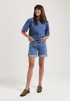 Luna Mid Denim Shorts Stone Vintage
