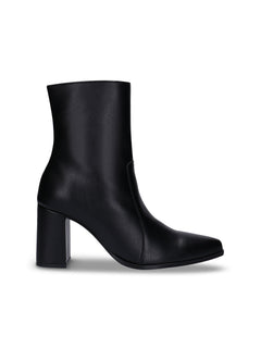 Lydia Black Vegan Heeled Ankle Boots
