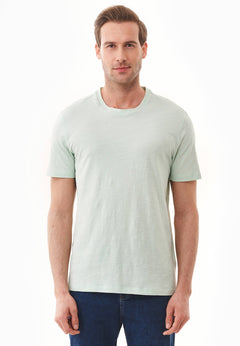 Men's Basic Round Neck T-Shirt Aqua Green