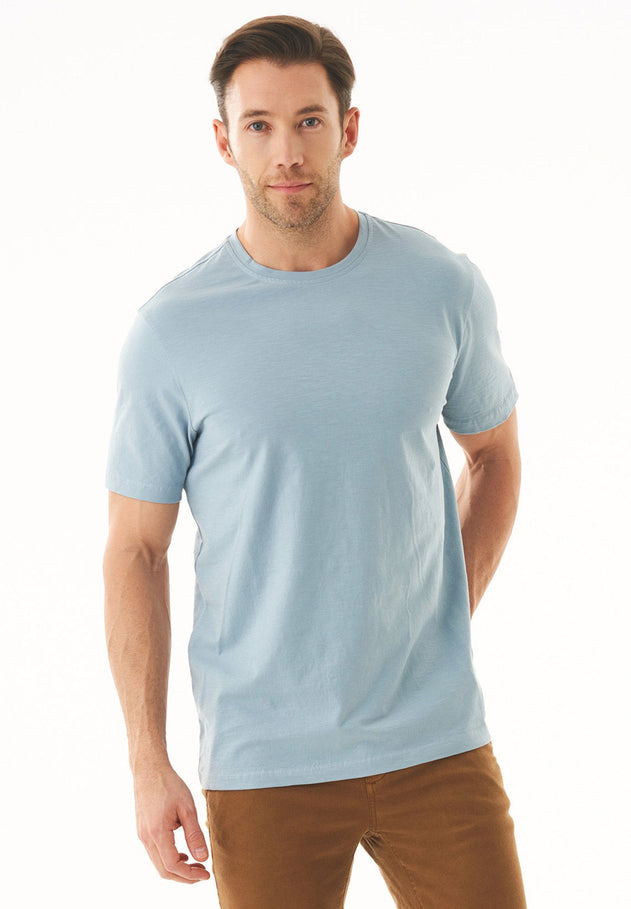 Men's Basic Round Neck T-Shirt Dusty Blue