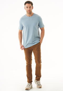 Men's Basic Round Neck T-Shirt Dusty Blue