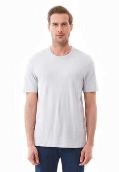 Men's Basic Round Neck T-Shirt Light Grey