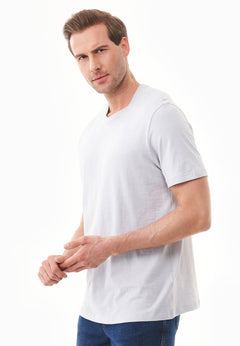 Men's Basic Round Neck T-Shirt Light Grey