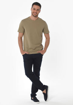 Men's Basic Round Neck T-Shirt Olive