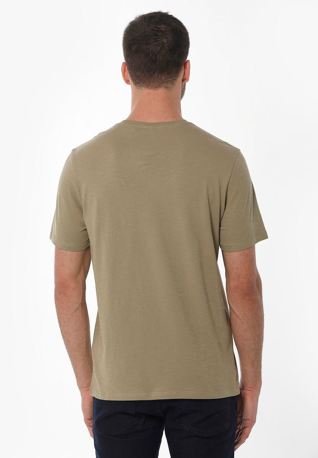 Men's Basic Round Neck T-Shirt Olive