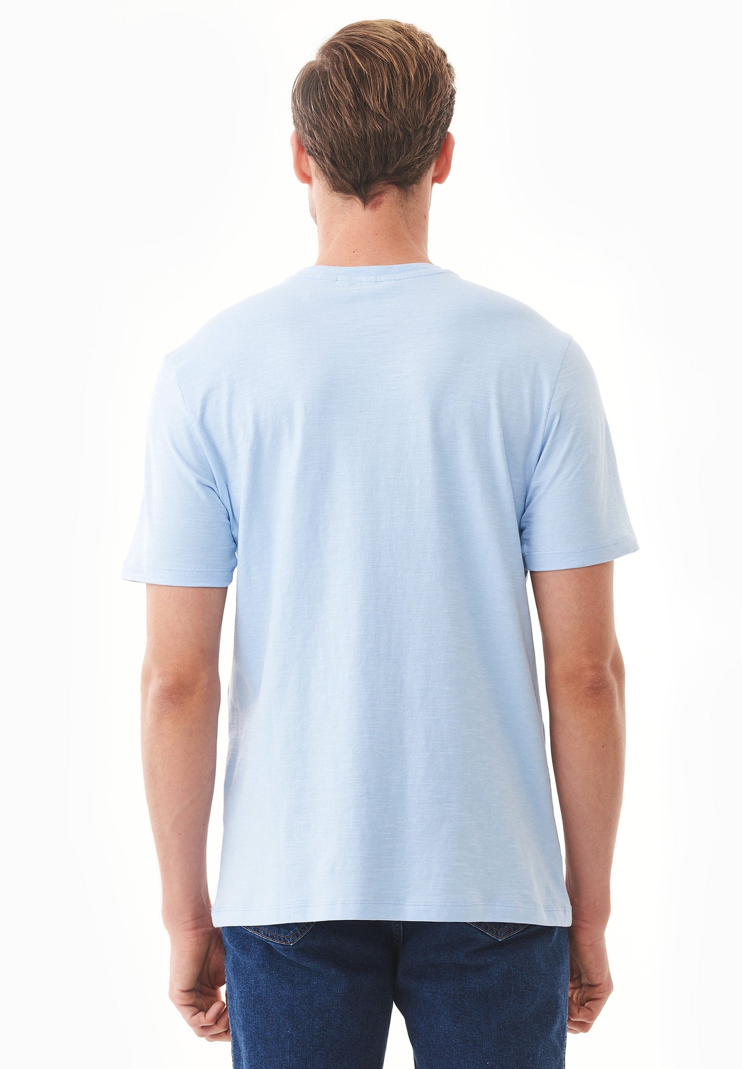 Men's Basic Round Neck T-Shirt Powder Blue