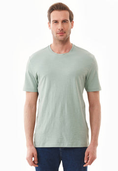 Men's Basic Round Neck T-Shirt Water Green