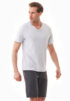 Men's Basic V-Neck T-Shirt Light Grey