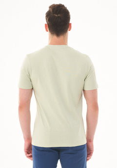 Basic V-Neck T-Shirt Soft Green