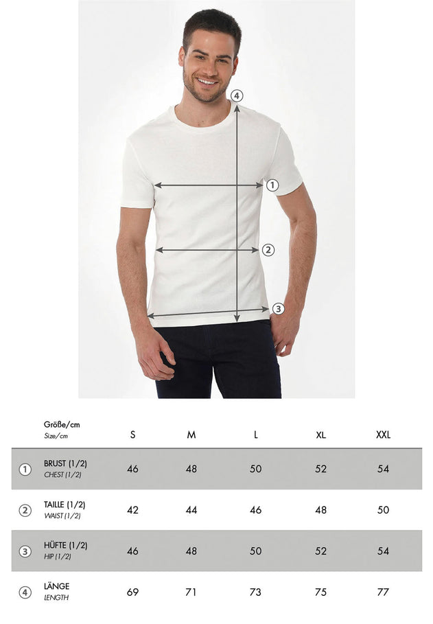 Organication size chart MCASUAL516