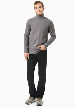 Men's Organic Cotton Turtleneck Shirt Asphalt