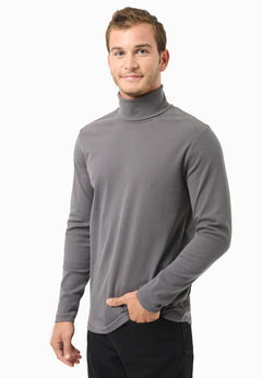 Men's Organic Cotton Turtleneck Shirt Asphalt