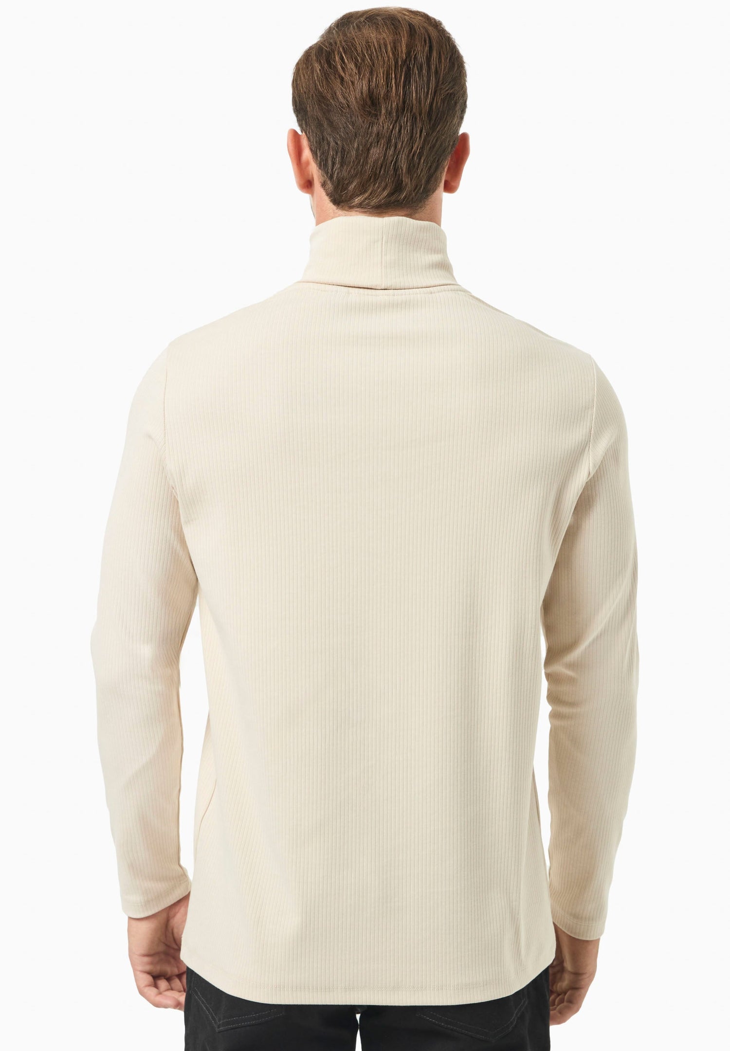 Men's Organic Cotton Turtleneck Shirt Stone