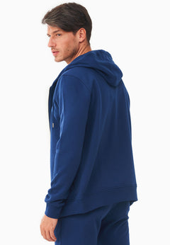 Men's Organic Cotton Fleece Zipper Hoodie Navy