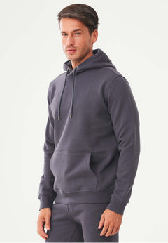 Men's Organic Cotton Hoodie With Kangaroo Pocket Asphalt