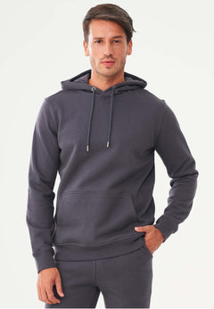 Men's Organic Cotton Hoodie With Kangaroo Pocket Asphalt
