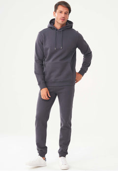 Men's Organic Cotton Hoodie With Kangaroo Pocket Asphalt