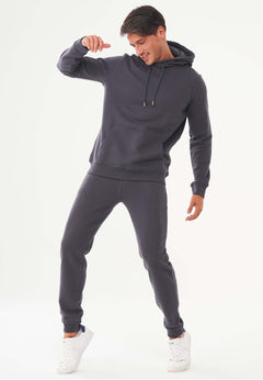 Men's Organic Cotton Hoodie With Kangaroo Pocket Asphalt