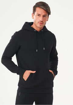 Men's Organic Cotton Hoodie With Kangaroo Pocket Black