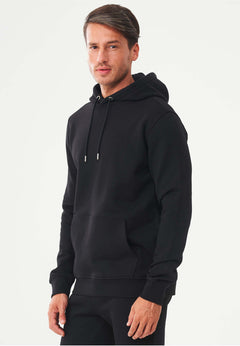 Men's Organic Cotton Hoodie With Kangaroo Pocket Black