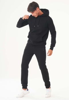 Men's Organic Cotton Hoodie With Kangaroo Pocket Black