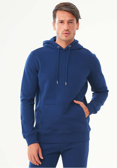 Men's Organic Cotton Hoodie With Kangaroo Pocket Navy
