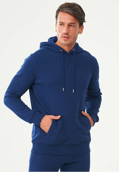 Men's Organic Cotton Hoodie With Kangaroo Pocket Navy