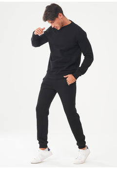 Men's Organic Cotton Fleece Sweatshirt Black