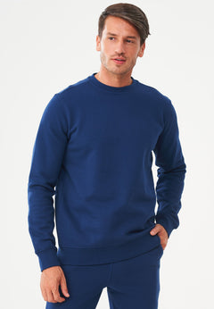 Men's Organic Cotton Fleece Sweatshirt Navy