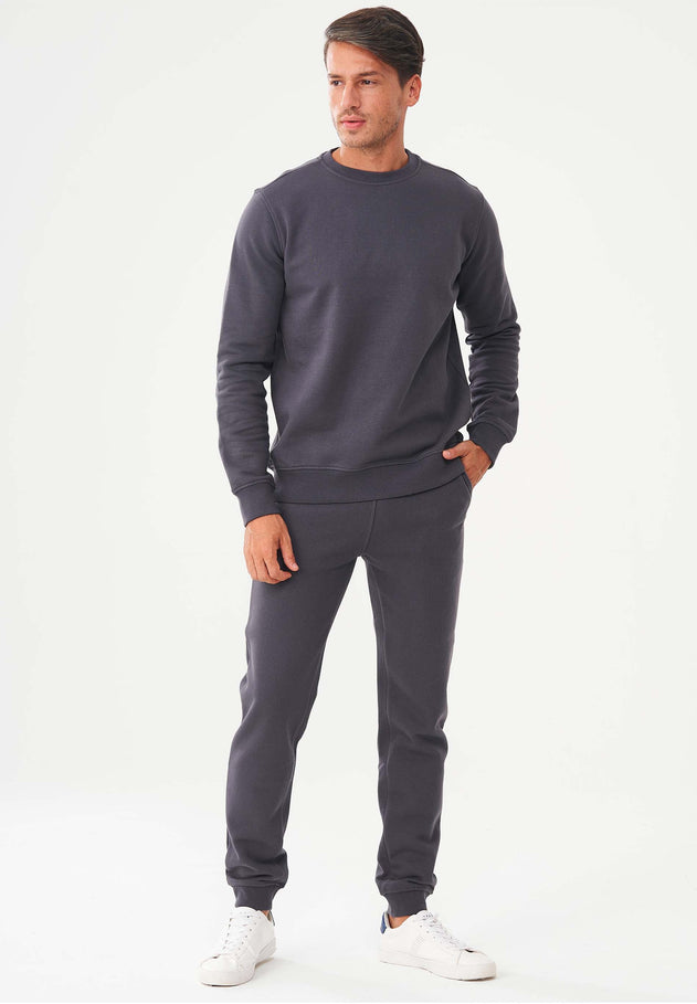 Men's Organic Cotton Fleece Sweatpants Asphalt