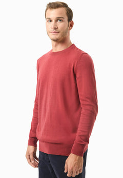 Men's Round Neck Organic Cotton Sweater Merlot