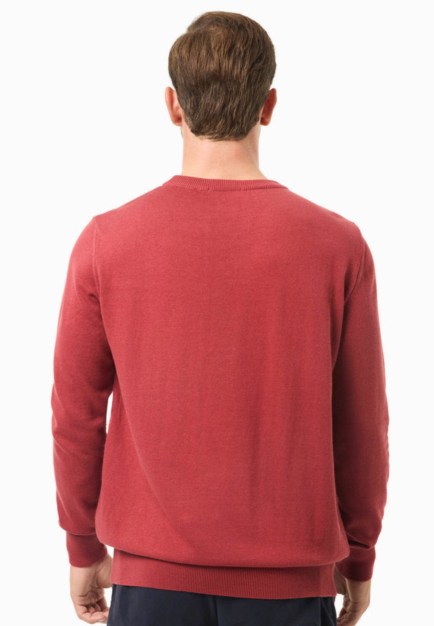 Men's Round Neck Organic Cotton Sweater Merlot