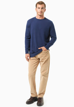 Men's Round Neck Organic Cotton Sweater Navy