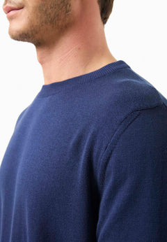 Men's Round Neck Organic Cotton Sweater Navy