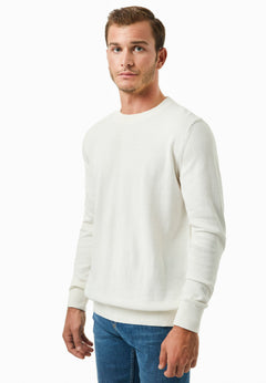 Men's Round Neck Organic Cotton Sweater Off White