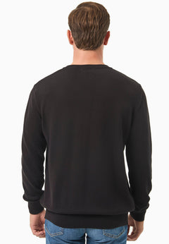 Men's V-Neck Organic Cotton Sweater Black