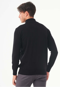 Men's Organic Cotton Turtleneck Sweater Black