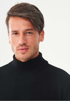 Men's Organic Cotton Turtleneck Sweater Black