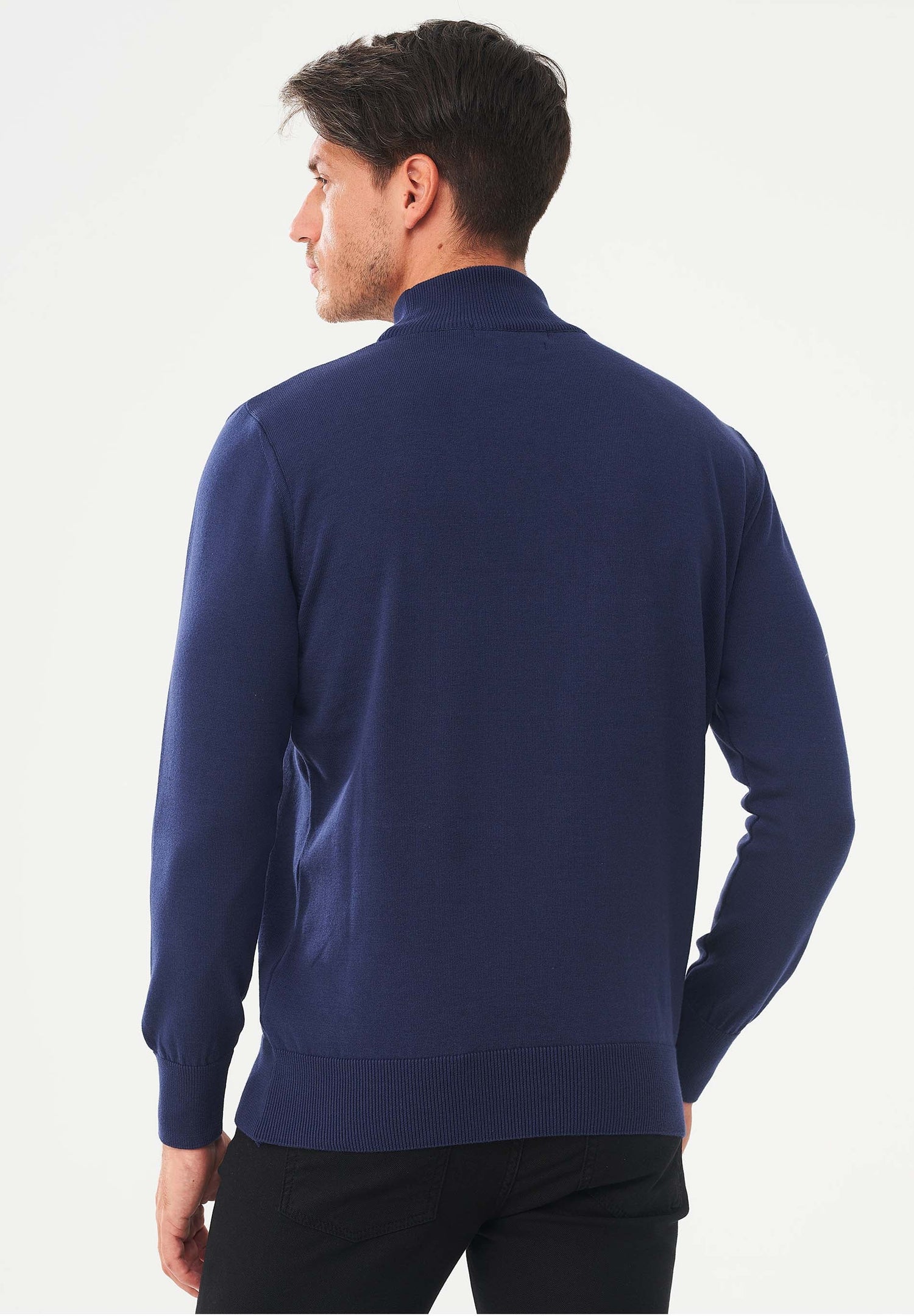 Men's Organic Cotton Turtleneck Sweater Navy