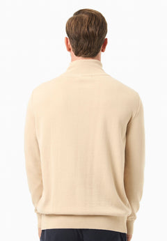 Men's Organic Cotton Turtleneck Sweater Beige